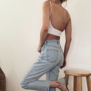 llellie Low Back Bralette Crop Top White